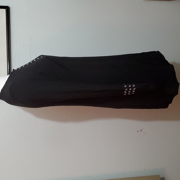 EXPRESS Womens Black Long Sleeve Tunic Shift Dress-Grommets Detail-NWT-Sz XS - Picture 7 of 16